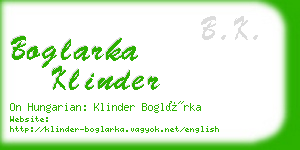 boglarka klinder business card